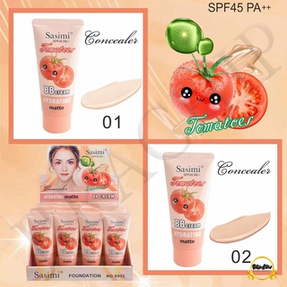 S932 ครีมมะเขือเทศ Sasimi Tomatoel BBcream SPF45 PA++ครีมมะเขือเทศแบบหลอดบีบ เกลี่ยง่ายกลิ่นหอม ครีมรองพื้น