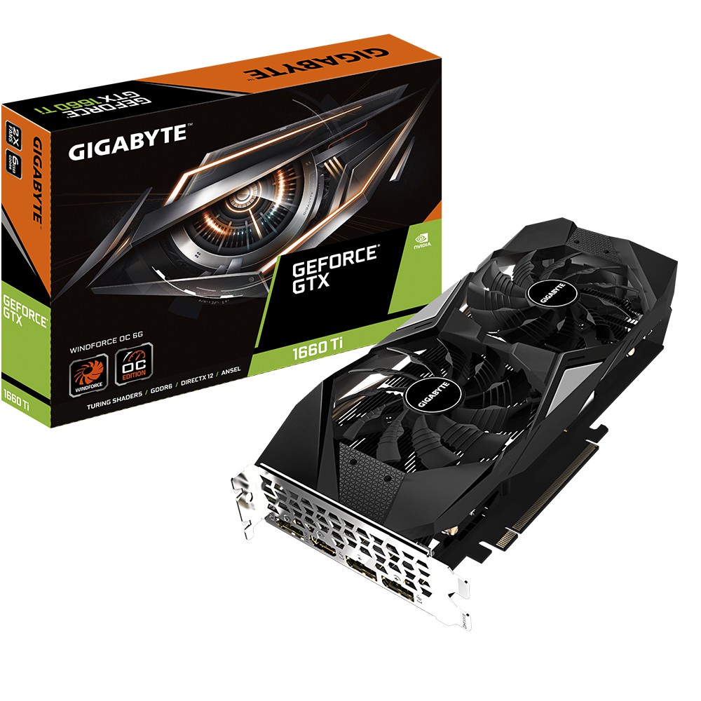 ขายการ์ดจอของใหม่ มือหนึ่ง GIGABYTE WINDFORCE GTX1660Ti 6GB OC ต่อไฟเพิ่ม 8pin