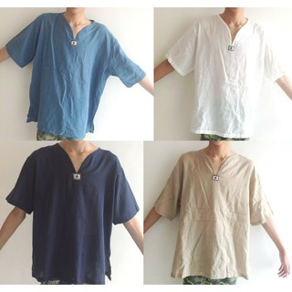 เสื้อผู้ชาย เสื้อผู้หญิง เสื้อบางเบา ขนาด M , L, XL, 2XL, 3XL Men Cotton Shirt