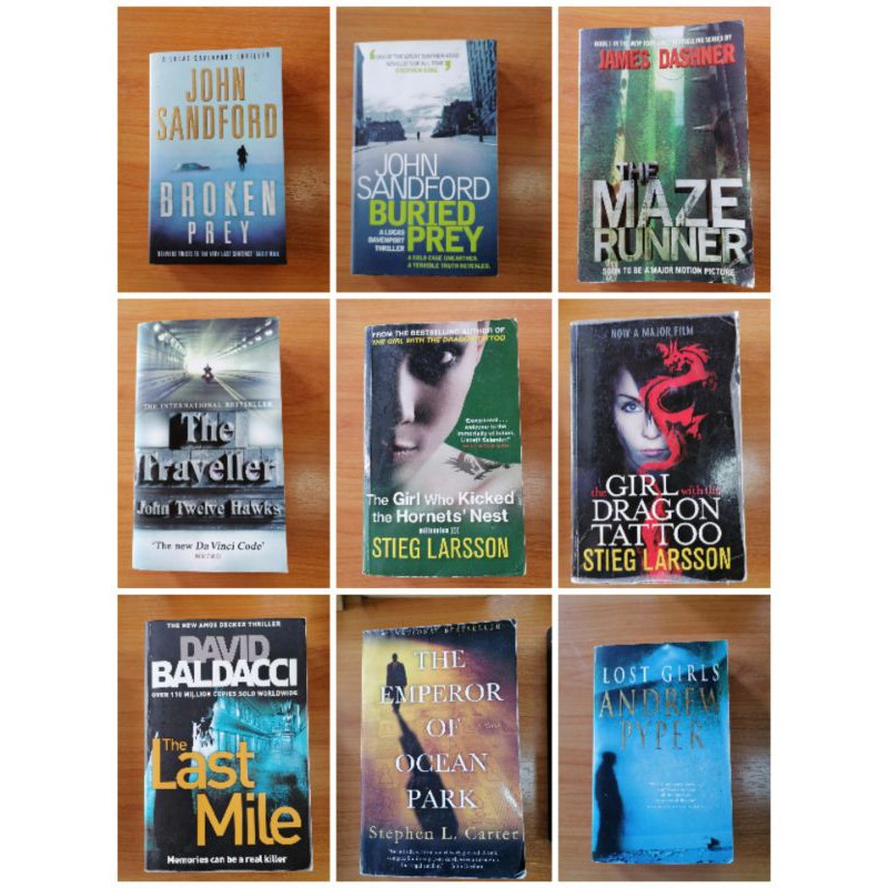 นิยายภาษาอังกฤษมือสอง 100 ทุกเล่ม The Girl with a dragon tattoo, the maze runner, the traveller seco