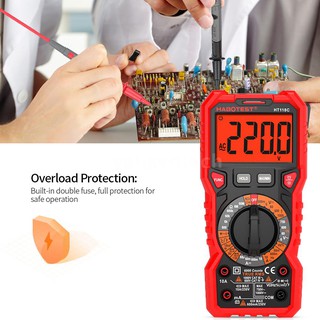 HABOTEST HT118C Digital Multimeter Manual Range Multi-meter 6000 Counts True RMS Measuring AC/DC Voltage Current Resista