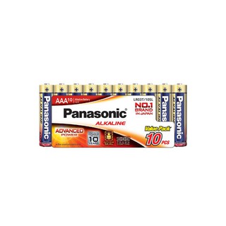 ถ่านอัลคาไลน์ AAA (แพ็ค10ก้อน) สีทอง Panasonic LR03T/10SL/AAA Alkaline Batteries (10 Packs) Gold Panasonic LR03T / 10SL