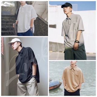 🔥พร้อมส่ง🔥 เสื้อ Polo OveRSiZE ไหล่ตก 🔥 สไตล์คลูๆ 🎉