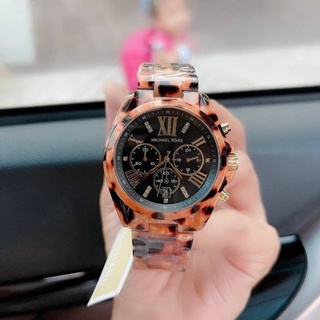 (ผ่อน0%) นาฬิกา MK Womens Bradshaw Stainless Steel Chronograph Watch MK6887  อะซิเตท ลายกระสีน้ำตาล 43 มม.