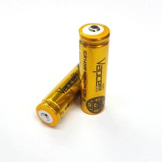 ถ่านชาร์จ Vapcell ICR14500 1000 mAh 3A 3.7V ก้อนสีทอง ของแท้