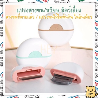 แปรงขนแมว หวีขนแมว 2in1 เก็บขนแมว สุนัข หวีสางขนแมว แปรงขนสัตว์ แปรงหวีขนสัตว์เลี้ยง หมา