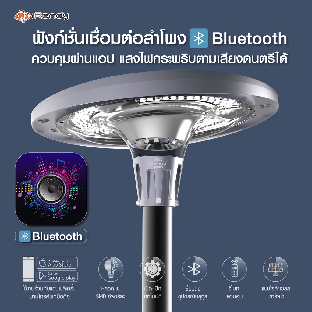 Randy ไฟโซล่าเซลล์ UFO โคมไฟ อลูมิเนียมอัลลอยด์ 1200W ไฟถนน ประกัน2ปี ไฟโซล่าเซลล์ พลังงานแสงอาทิตย์ ไฟสวน Solar Light - รูปที่ 4