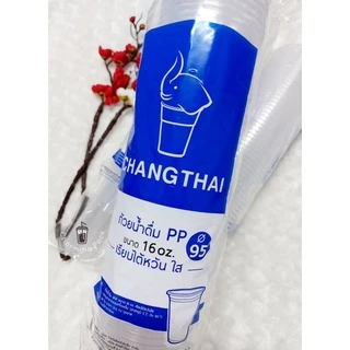 แก้ว 16 ออนซ์ ปาก95 ยี่ห้อช้างไทย เนื้อ PP แก้ว 16 ออนซ์ เรียบใส (ยกลัง 1000 ใบ)