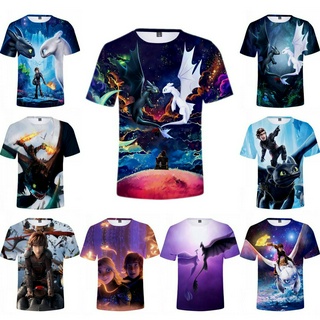 เสื้อยืด พิมพ์ลายอนิเมะ How to Train Your Dragon สําหรับเด็กผู้ชาย และเด็กผู้หญิง