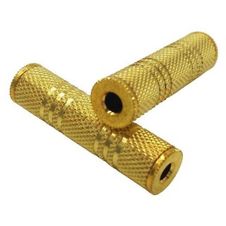 3.5mm Female to 3.5 mm Female F/F Audio Adapter Coupler Metal Gold Plated(สีทอง)