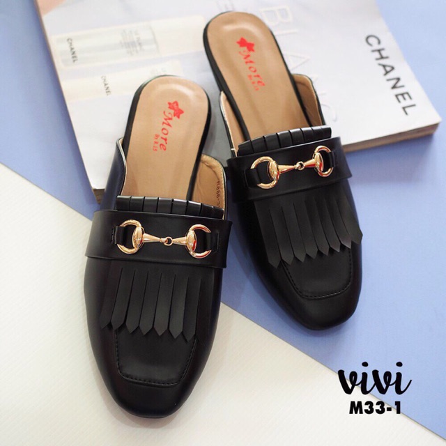 รองเท้าทรง Laofer ปิดหน้าเปิดส้น