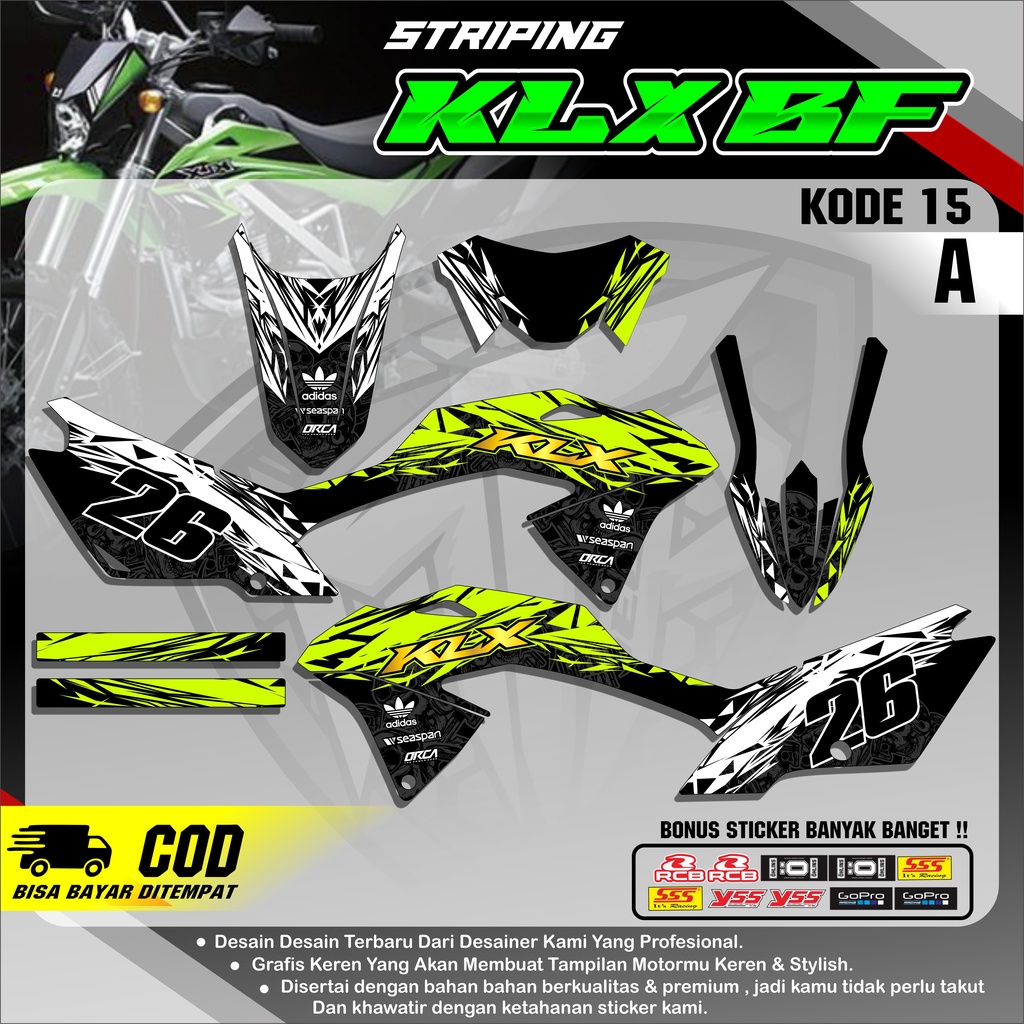 สติ๊กเกอร์ Striping Trim Sticker KLX 150 G/BF/SE Cool Abstract MotifMTP15 - Anti Fade & ทนทาน