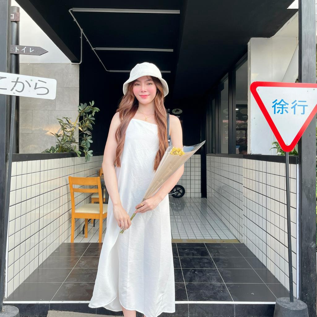 🌈 MesubShop 🌈 แม๊กซี่เดรส ผ้าด๊อบบี้ ทรงสายเดี่ยว ดีเทลแต่งโชว์หลัง ใส่เที่ยวทะเล ใส่เล่นคือได้หมด รุ่น เจ้าหญิง - รูปที่ 2