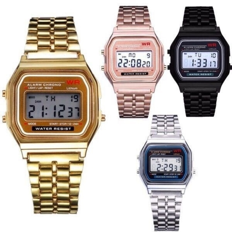 LED Digital Sports Unisex ผู้ชายผู้หญิงสุภาพสตรีนาฬิกาผู้ชายนาฬิกาผู้หญิง