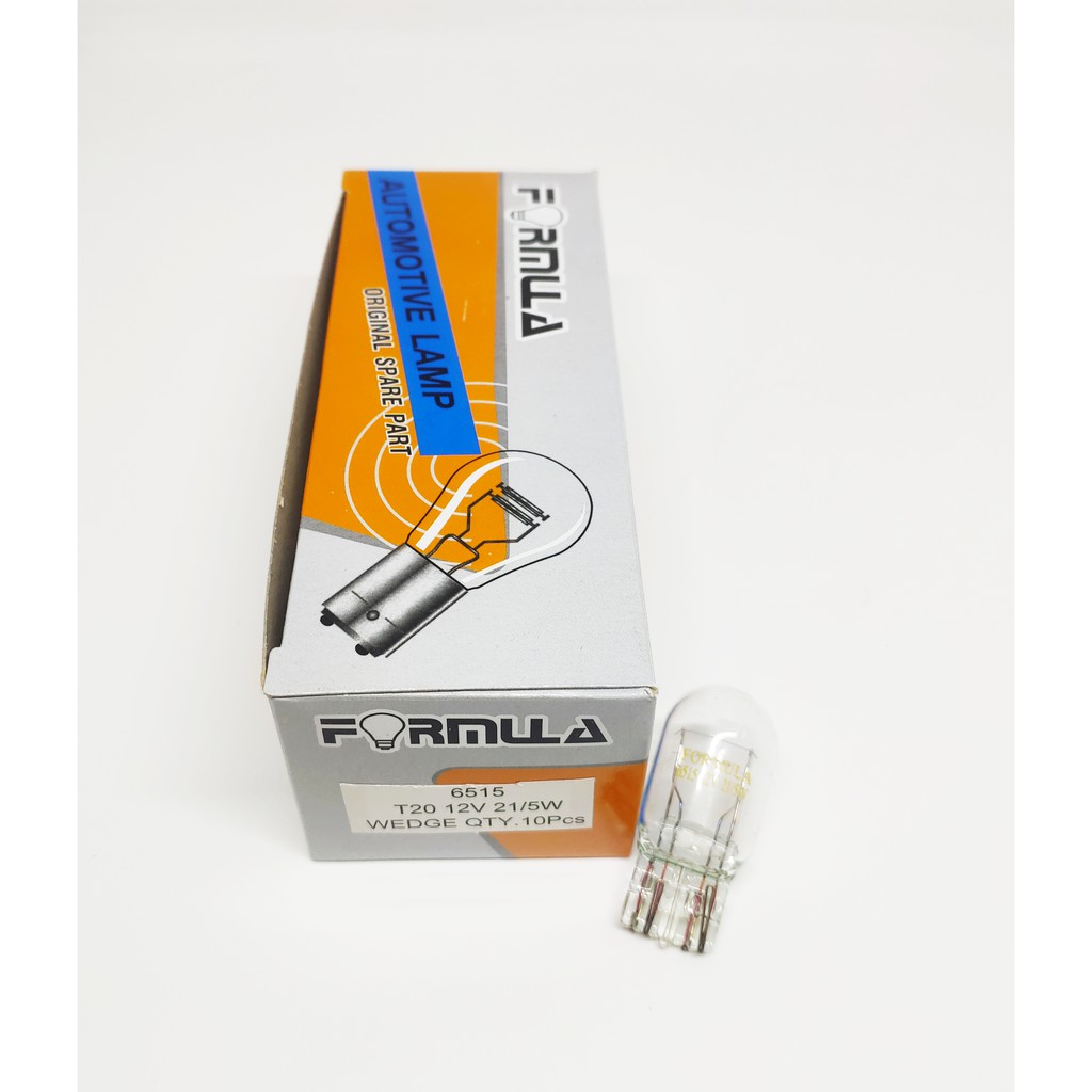 หลอดไฟ T20 6515 12V 21/5W FORMULA 2ใส้ 1กล่องมี10หลอดครับ