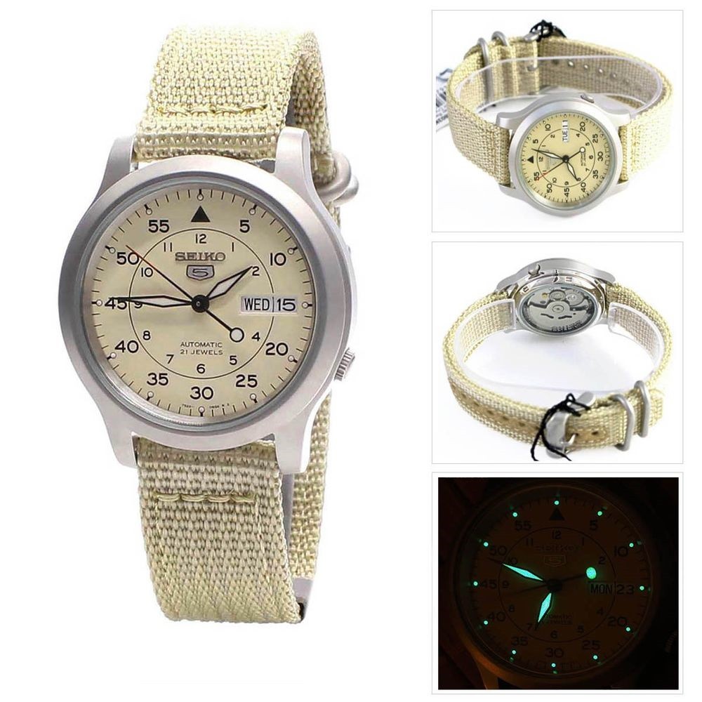 นาฬิกา Seiko นาฬิกาข้อมือผู้ชาย สายผ้า Automatic Military Watch รุ่น SNK803K2