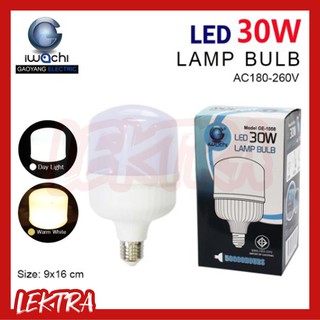 IWACHI หลอดทรงกระบอก LED หลอดไฟ ขั้วE27 30W แสงขาว แสงเหลือง