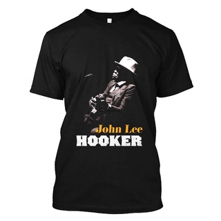 T-shirt  Gildan เสื้อยืด ผ้าฝ้ายแท้ พิมพ์ลาย John Lee Hooker Dm สีดํา สําหรับผู้ชายS-5XL