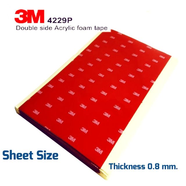 3M™ 4229 แผ่น Sheet Size. โฟมเทปกาว 2 หน้า หนา 0.8 mm. Acrylic Foam Tape  สำหรับงานตกแต่งรถยนต์ 3M GT7108 , 3M 4914-025