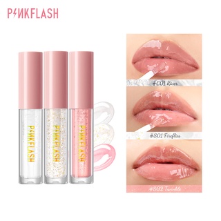 Pinkflash 3 ชิ้น ชุดลิปกลอสโอห์มโอห์มโอห์ม C01 + S01 + S02