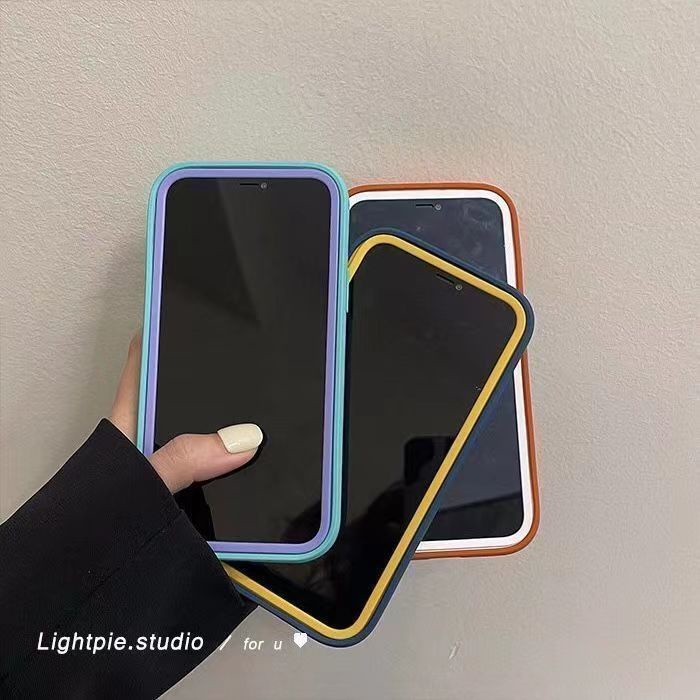 3 IN 1 เคสโทรศัพท์มือถือ ซิลิโคน กันกระแทก สีแคนดี้ หรูหรา สําหรับ iPhone 13 12 11 Pro Max XR XS Max 6 6s 7 8 Plus