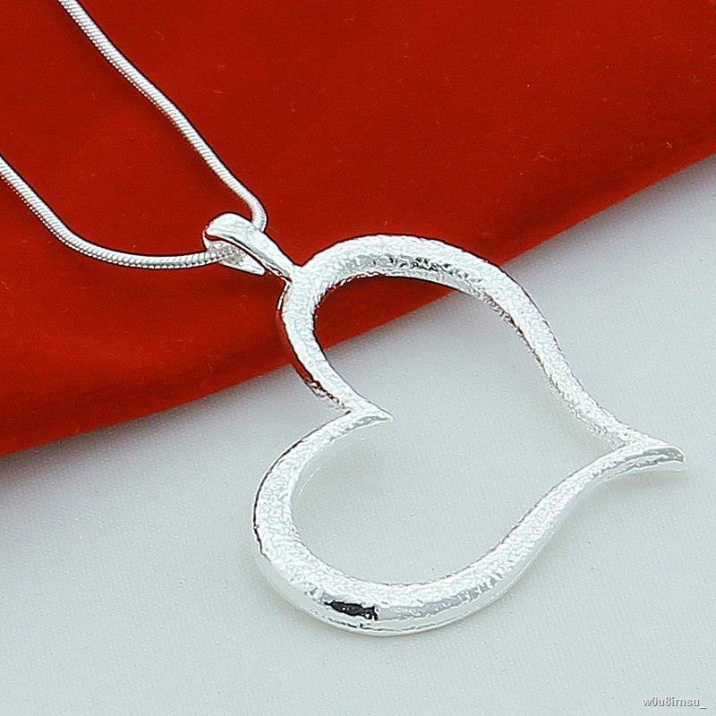 ♕WANTME Real 100 925 Sterling Silver Minimalist Glossy Mini Love Heart