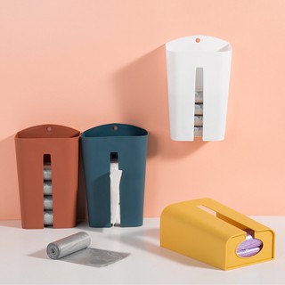 ❉ ที่เก็บถุงขยะ ถุงขยะ ติดผนัง Wall-Mounted Trash Bag Storage Box Kitchen Garbage Bag Storage Rack