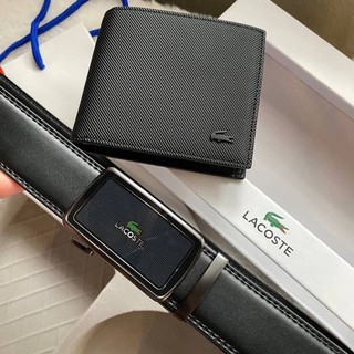 LACOSTE Smart Gift Set เข็มขัด + กระเป๋าสตางค์