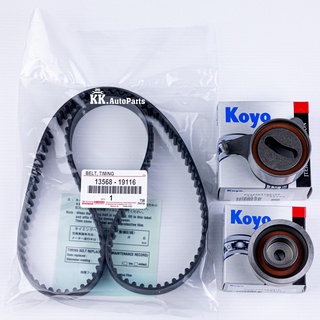 5EFE ชุดสายพานไทม์มิ่ง + ลูกรอกKOYO Japan TIMING Toyota 5E สายพานราวลิ้น โตโยต้า 128ํY26 Part No. : 13568-11110