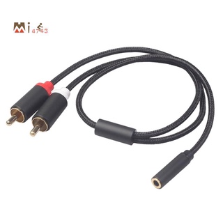 Universal 3.5Mm Stereo Audio Female Jack To 2 RCA Male Socket To Headphone 3.5 Y Audio Adapter Cable-Black