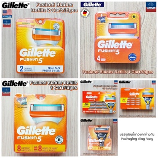 Gillette® Fusion5 Blades Refills 2, 4, 8, 12 Cartridges ใบมีดโกน ยิลเลตต์ ฟิวชั่นไฟ้ว์