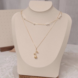 seadada สร้อยคอเกาหลี สร้อยพร้อมจี้ 14k Rose pendant necklace