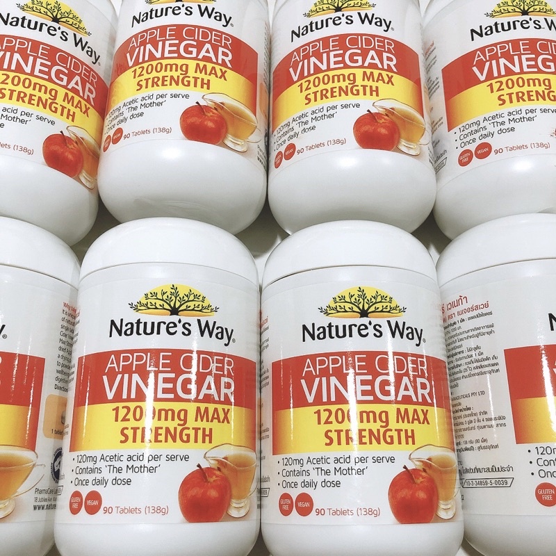 Nature's way Apple cider vinegar 90 เม็ด 1200 มก. ลดพุงแบบเร่งด่วน จาก Australia