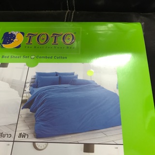 ผ้าปูที่นอนTOTO ขนาด 3.5ฟุต 3ชิ้น สีฟ้าเรียบ