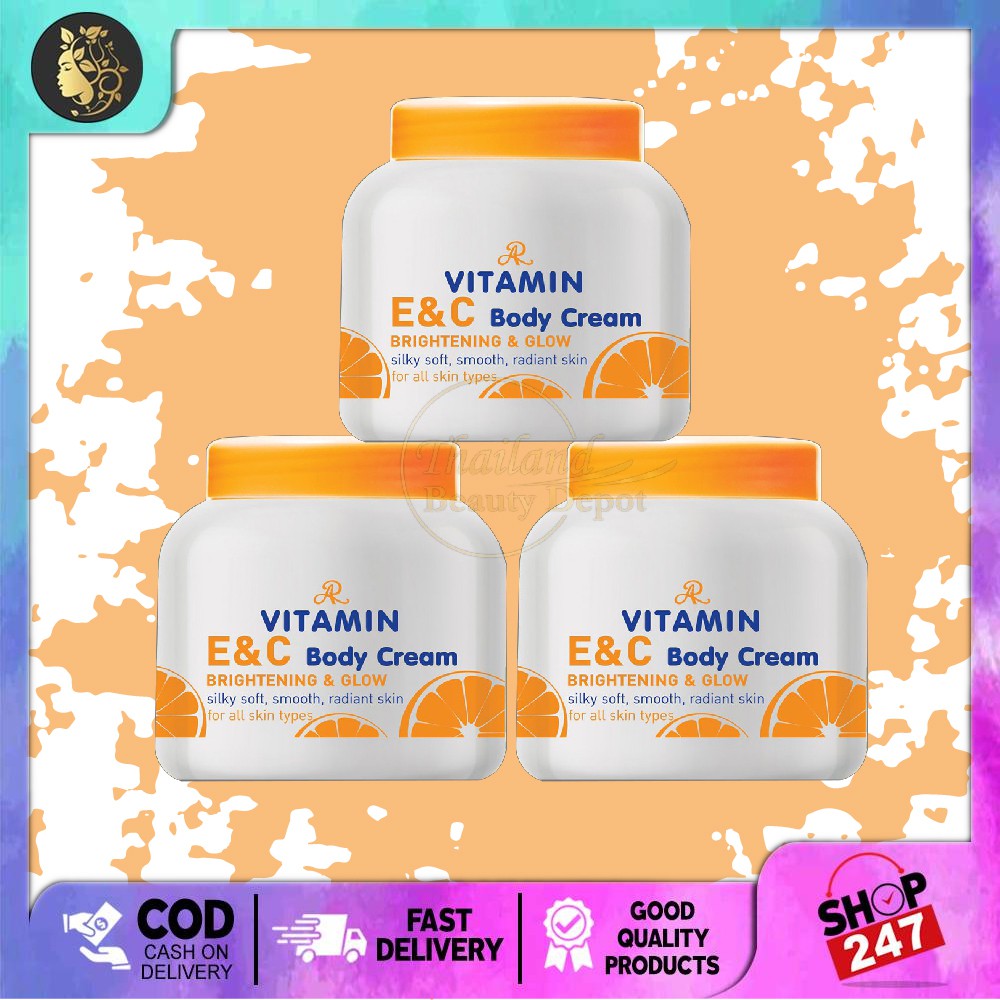 AR Vitamin E & C Body Cream Brightening & Glow 200ml Shopee Thailand
