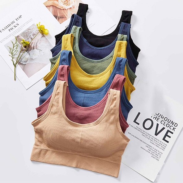 พร้อมส่งจากไทย Sanay Bra (N313) เสื้อสายเดี่ยว เสื้อครอป ท็อปครึ่งตัว ดีไซน์หลังเว้า เสริมฟองน้ำอย่างดี