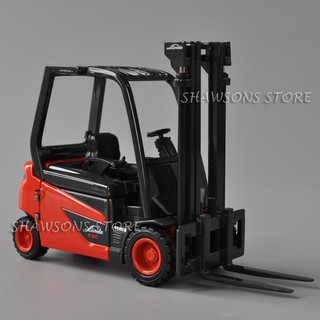 โมเดลรถบรรทุกโลหะ สเกล 1:25 Diecast Metal Linde Battery Counterbalanced Forklift Truck Model Toys ของสะสม