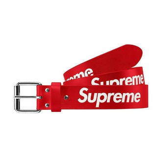 Supreme Repeat Leather Belt (SS23) (RED)