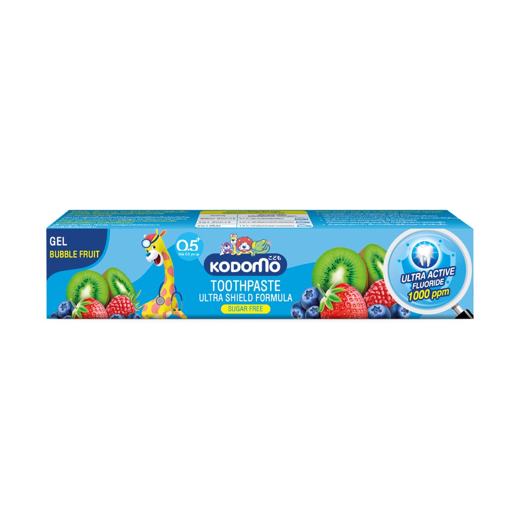KODOMO ยาสีฟันเด็ก โคโดโม อัลตร้า ชิลด์ เจล บับเบิ้ลฟรุต เฟลเวอร์ ทูธเพสท์