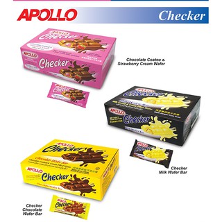 Apollo checker เวเฟอร์เคลือบช็อกโกแลต 1 กล่อง บรรจุ 24 ชิ้น