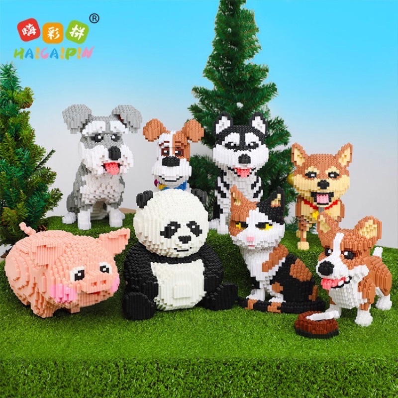 ตัวต่อนาโนแบบเฟือง Size Jumbo - Haicaipin 8684-8686 Dog,Cat&Panda