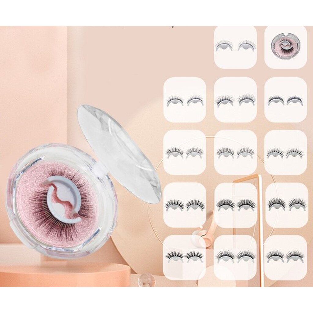 MYPINK ขนตา 3D กาวในตัว 1 คู่ ขนตาปลอม ธรรมชาติ ขนมิ้งค์ สำหรับออกงาน