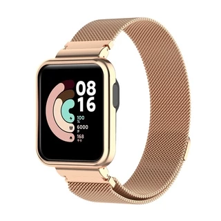 2in1 สร้อยข้อมือสายโลหะสําหรับ Xiaomi Watch Lite กรณี Protector Redmi นาฬิกา 5 / 5 eSIM 4 3 2 Lite แม่เหล็กสายรัดข้อมือ Mi นาฬิกา Lite 3 2 เข็มขัด