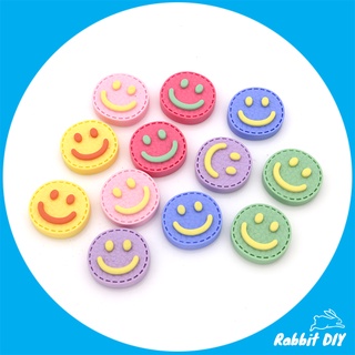 เรซิ่น Smiley หน้ายิ้ม วงกลม ลายประ มี 6 สี (แพ็กรวมทุกสี 12 ชิ้น)