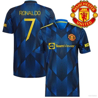 Hq3 2021-2022 MUN F.C. เสื้อกีฬาฟุตบอล Ronaldo ทรงหลวม พลัสไซซ์ สําหรับผู้ชาย และผู้หญิง QH3