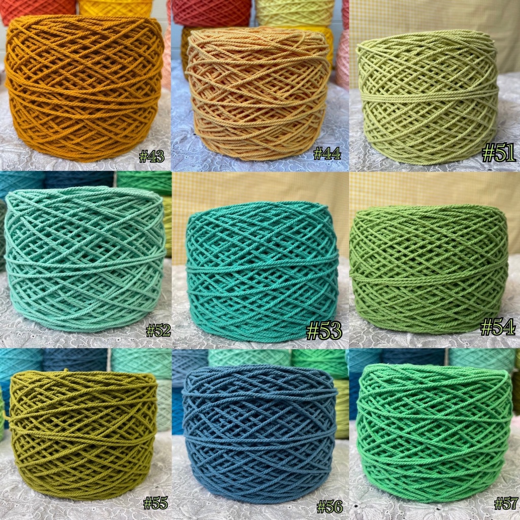 เชือกฟอกนิ่ม 2.5มิล Cotton100% เซตที่2/3 น้ำหนัก 50 กรัม 100 กรัม 200 กรัม กดเลือกขนาดได้เลย