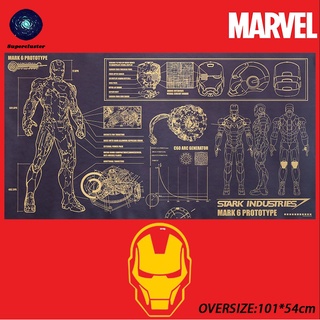 โปสเตอร์กระดาษคราฟท์ ลาย Marvel "Mark 6 Prototype" ขนาดใหญ่ 101x54 ซม. สําหรับตกแต่งผนัง