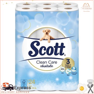 สก็อตต์ คลีนแคร์ กระดาษทิชชู กลิ่นแป้งเด็ก 24 ม้วนScott Clean Care Tissue Baby Powder Scent 24 Rolls