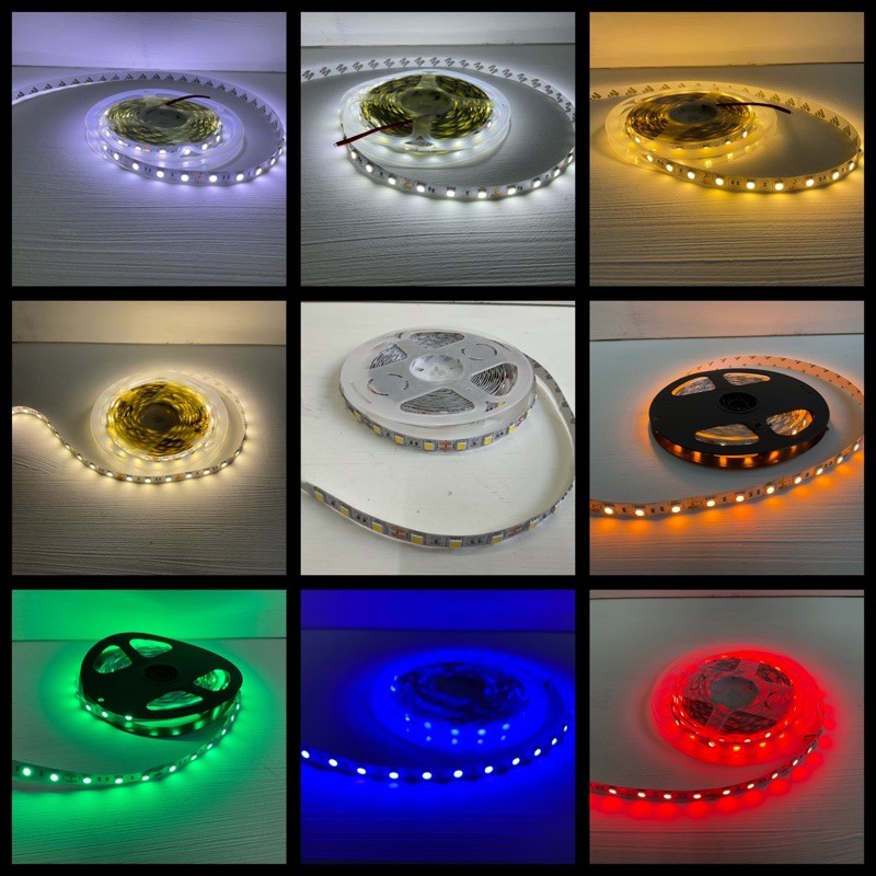 LED STRIP 5050 ไฟริบบิ้น LED5050 1เมตร/60ดวง เปลือย (1ม้วนยาว5เมตร300ดวง)