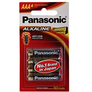 Panasonic Alkaline Battery ถ่านอัลคาไลน์ AAA 4 ก้อน สินค้าใหม่ สามารถออกใบกำกับภาษีได้